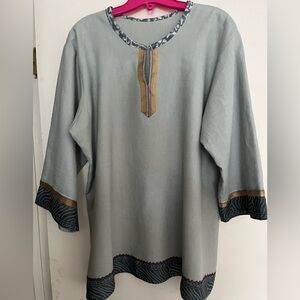 Gray Tunic with Gold and Blue Accents